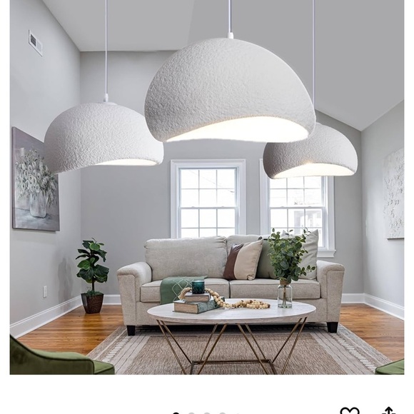 11.8 Inch White Wabi Sabi Pendant Light Fixture Modern - Picture 1 of 5